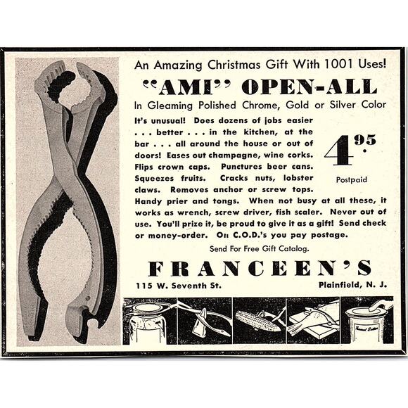 None and/or Unknown Other - Franceen's Ami Open-All Plainfield NJ 1952 Yankee Magazine Ad SAG5-H8